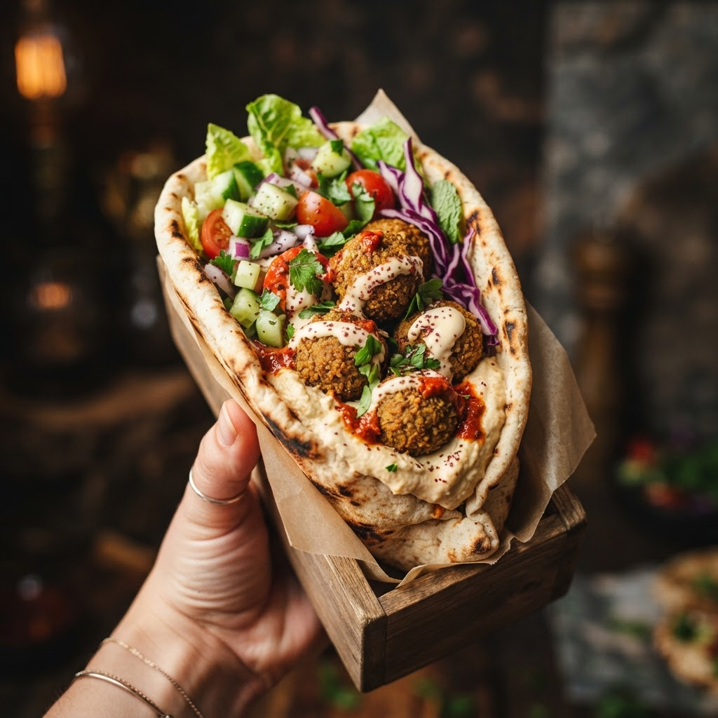 Kebab wegetariański z falafelem